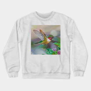 Ruby Throated Hummingbird Painting Crewneck Sweatshirt